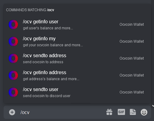 Ocvcoin Discord Wallet Bot